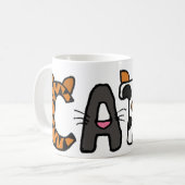 ANZEIGE künstlerische Katzen-Tasse Kaffeetasse (Vorderseite Links)