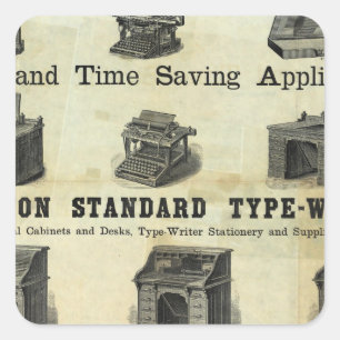 Anzeige mit Führer-Karte Quadratischer Aufkleber