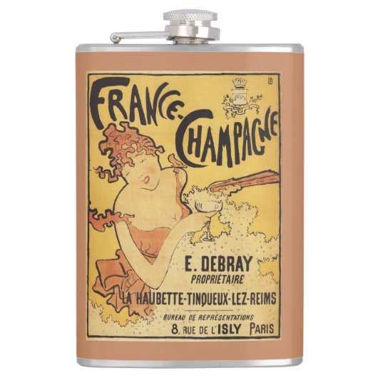 Anzeige-Plakat E. Deb Ray Champagne Flachmann (Vorderseite)
