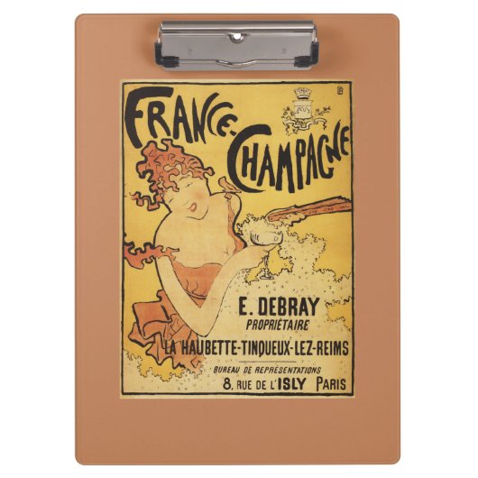 Anzeige-Plakat E. Deb Ray Champagne Klemmbrett (Vorderseite)