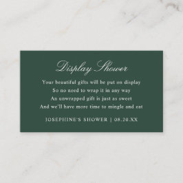 Anzeige von Duschkabeln mit benutzerdefinierten Fa Begleitkarte