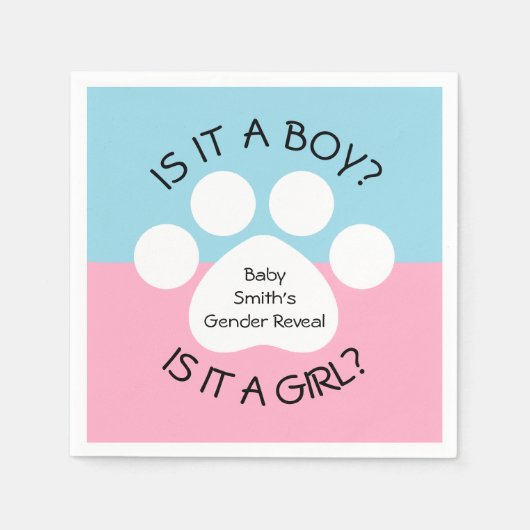 Anzeige von Paw Print Gender Serviette (Vorderseite)