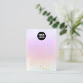 Anzeige zum Hinzufügen von Logo-Gold-Spritzer-Aqua Visitenkarte (Stehend Vorderseite)