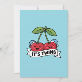 Anzeige Zwillingsjungen Kirschen Mützen Einladung