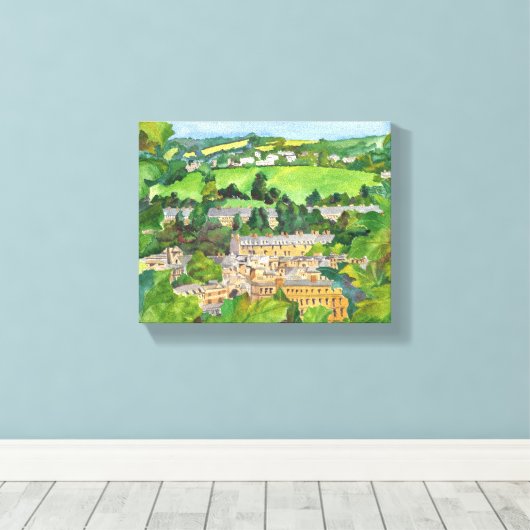 Anzeigen der Bath Watercolor Leinwand (Insitu (Holzboden))