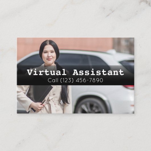 Anzeigen der Virtual Assistant Gig Business Card Visitenkarte (Vorderseite)