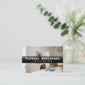 Anzeigen der Virtual Assistant Gig Business Card Visitenkarte (Stehend Vorderseite)