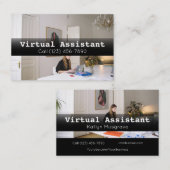 Anzeigen der Virtual Assistant Gig Business Card Visitenkarte (Vorne/Hinten)
