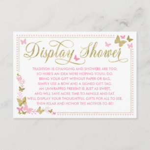 Anzeigen-Duschen-Karte, Schmetterlings-Babyparty Begleitkarte