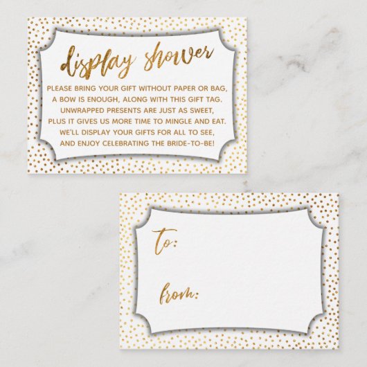 Anzeigen von Brautparty Imitats Gold Confetti Gesc Begleitkarte (Vorne/Hinten)