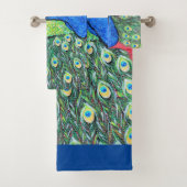 Anzeigen von Pfauenmalerei Badhandtuch Set (Insitu)