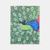 Anzeigen von Pfauenmalerei Fleecedecke (Vorderseite)