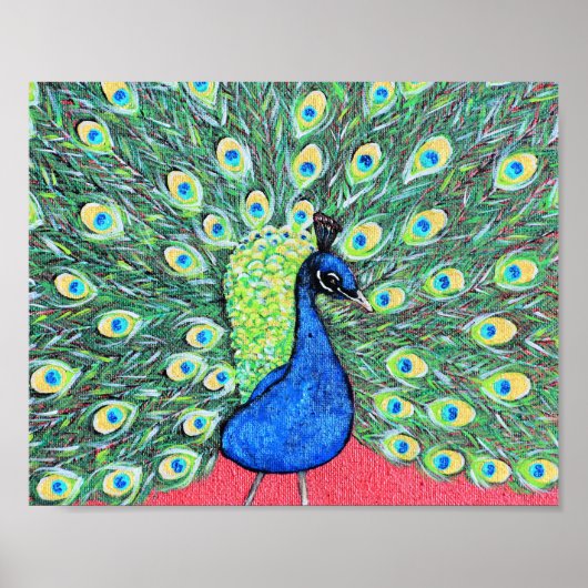 Anzeigen von Pfauenmalerei Poster (Vorne)