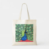 Anzeigen von Pfauenmalerei Tragetasche (Rückseite)