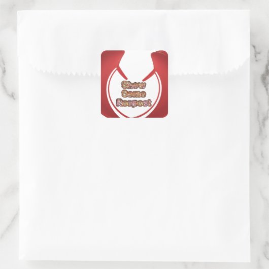 Anzeigen von Respektsgrafik Quadratischer Aufkleber (Tasche)