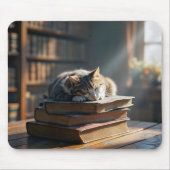 Anzeigen von Tabby-Katzen in Bibliotheksbüchern Mousepad (Vorne)