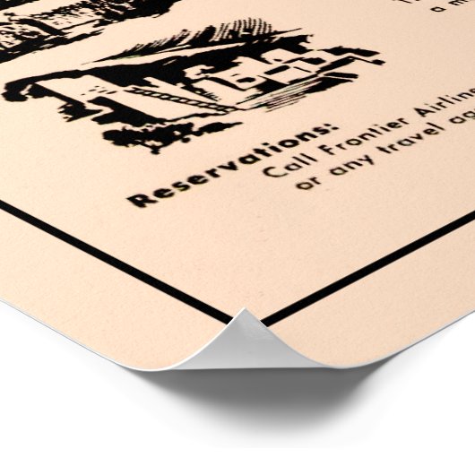 Anzeigenaufdruck der 1950er Frontier Airlines Poster (Ecke)