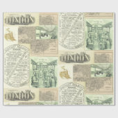 Anzeigenkollektion für Vintage Bahnzeitungen Geschenkpapier (Flach)