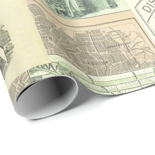 Anzeigenkollektion für Vintage Bahnzeitungen Geschenkpapier (Rolleneckpunkt)