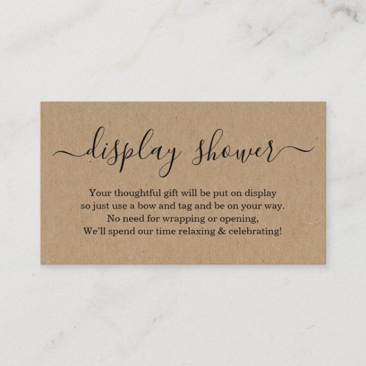 Anzeigeraumanlage für rustikale Kraft Begleitkarte (Vorderseite)