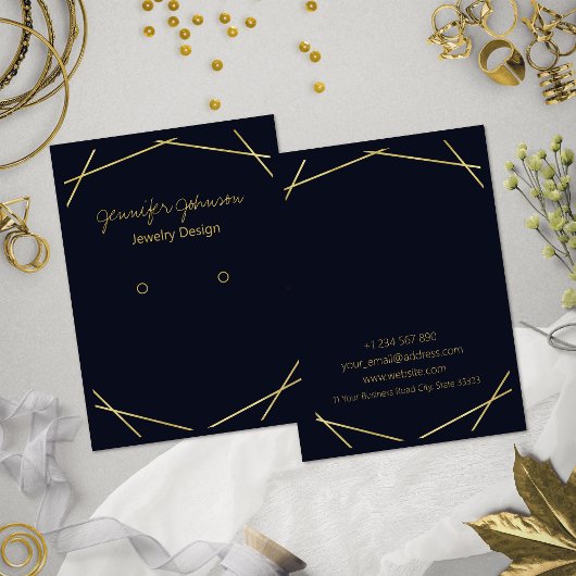 Anzeigetafel für den geometrischen Ohrring der Gol Visitenkarte