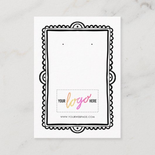 Anzeigetafel für handgezeichnete Rahmen hinzufügen Visitenkarte (Vorderseite)