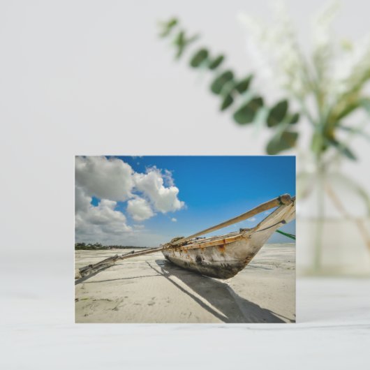 Anzibar-Fischerboot Postkarte (Stehend Vorderseite)