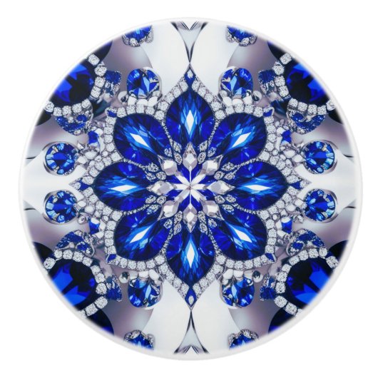 Anziehen der Keramik mit den blauen Farben Keramikknauf (Vorderseite)