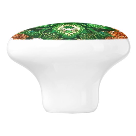 Anziehen der Keramik mit irischen Designfarben Keramikknauf (Seitenansicht)