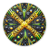 Anziehen der Keramik mit jamaikanischen Farben Keramikknauf (Vorderseite)