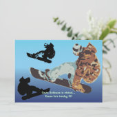 Anziehende Luft-Snowboarding-Einladung Einladung (Stehend Vorderseite)