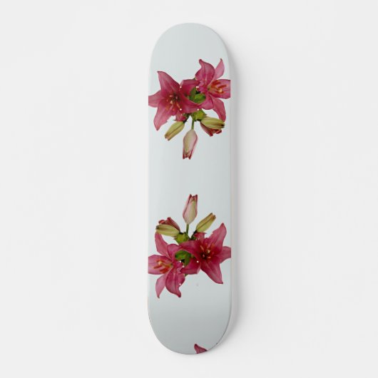 Anziehende rosa Blumen Skateboard (Vorne)