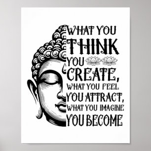 Anziehungsgesetz Spirituelle Buddha-Meditationszit Poster