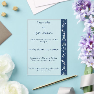 Anziehungskräfte in Navy-Acryl-Hochzeit Acryleinladungen