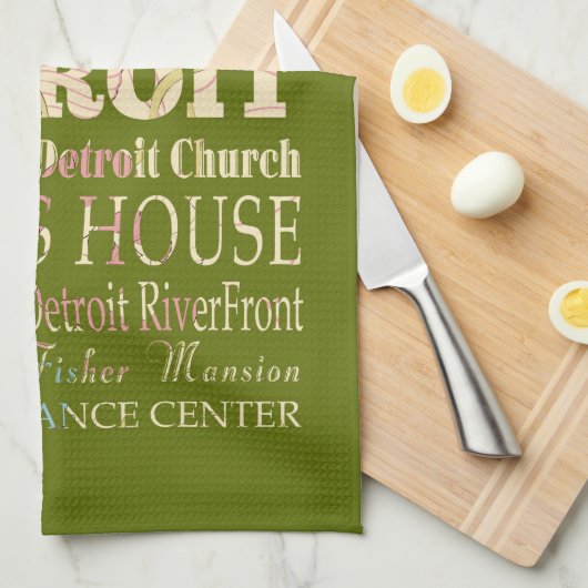 Anziehungskräfte u. berühmte Orte von Detroit, Geschirrtuch (Viertel Falte)