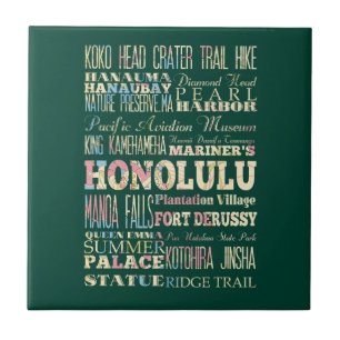 Anziehungskräfte u. berühmte Orte von Honolulu, Fliese