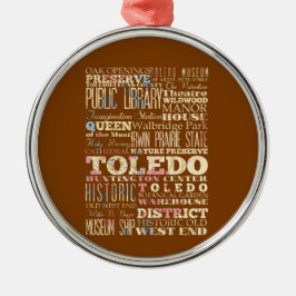 Anziehungskräfte u. berühmte Orte von Toledo, Ohio Silbernes Ornament
