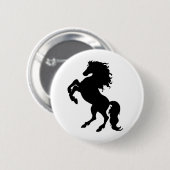 Anzuchten von schwarzem Hengst / Pferd Button (Vorne & Hinten)