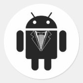 Anzug Android Runder Aufkleber (Vorderseite)