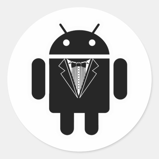 Anzug Android Runder Aufkleber (Vorderseite)