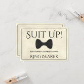 Anzug auf mein Ringträger marmoriertes Elfenbein Karte (Vorderseite/Rückseite Beispiel)