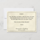 Anzug auf mein Ringträger marmoriertes Elfenbein Karte (Rückseite)