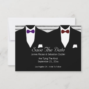Anzug Bow Krawatte Gay Save the Date Wedding