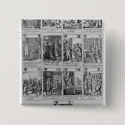 Anzug der Herzen, die das 'Popish Plot Button (Vorderseite)