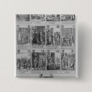 Anzug der Herzen, die das 'Popish Plot Button