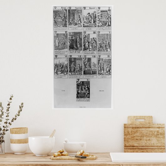 Anzug des Herzens, der das "Plot des Popes" illust Poster (Küche)