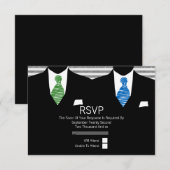 Anzug Green Blue Krawatte Gay Wedding RSVP V1 (Vorne/Hinten)
