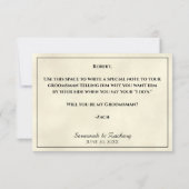 Anzug hoch, sei mein Trauzeuge marmorierter Elfenb Karte (Rückseite)