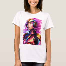 Anzug im engen Raum, getragen von einer Frau T-Shirt