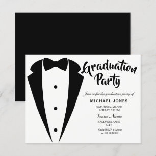 Anzug & Krawatte Boys Mens Graduation Party Einlad Einladung